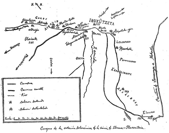 Fitxategi:Dólmenes de Elosua-Plazentzia. Mapa.jpg