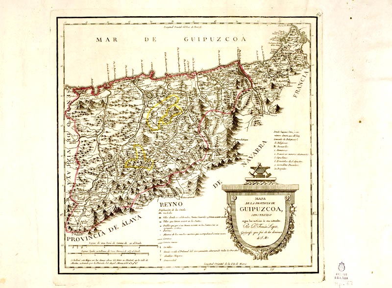 Fitxategi:Mapa de la provincia de Guipuzcoa (Tomás López 1818).jpg