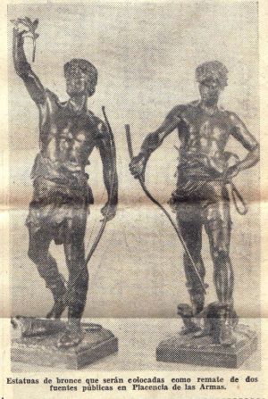 Fiestas en Placencia de las Armas. Estatuas de bronce (Unidad 1967).jpg