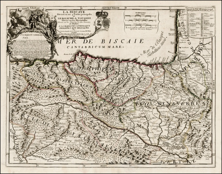 Fitxategi:La Biscaye Divisee en ses 4 Parties principales (Jean Baptiste Nolin 1700).jpg