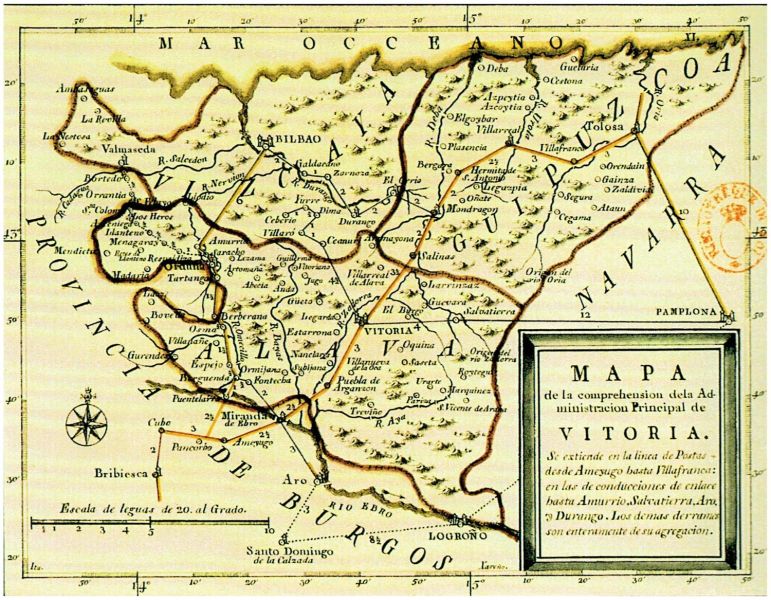 Fitxategi:Mapa postal de la Administración de Vitoria (1789).jpg