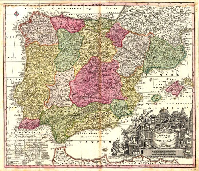 Fitxategi:Regnorum Hispaniae et Portugalliae (Seutter-Vindel 1734).jpg