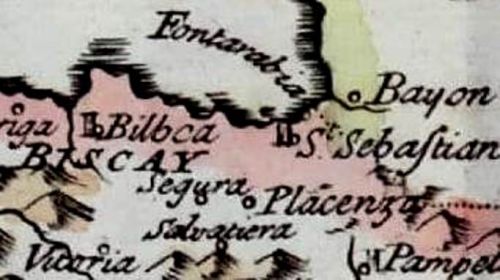 A New Map of Spain and Portugal. Soraluzeko ingurua (John Senex 1749).jpg