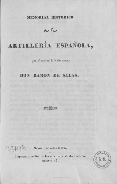 Fitxategi:Memorial impreso de la artillería española. Azala.jpg