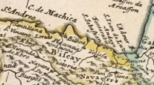 Carolina map of Europe (Herman Moll 1736). Soraluze ingurua.png