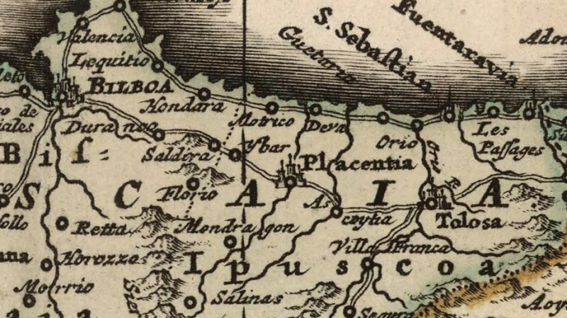 Fitxategi:Hispaniae Et Portugalliae Regna (Visscher & Schenk 1740). Soraluzeko ingurua.jpg