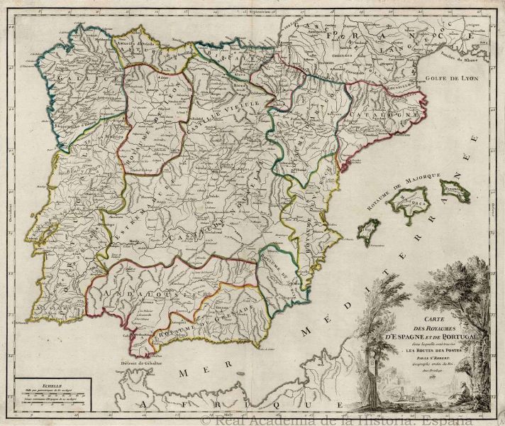 Fitxategi:Royaumes d'Espagne et de Portugal (Robert de Vaugondy 1757).jpg