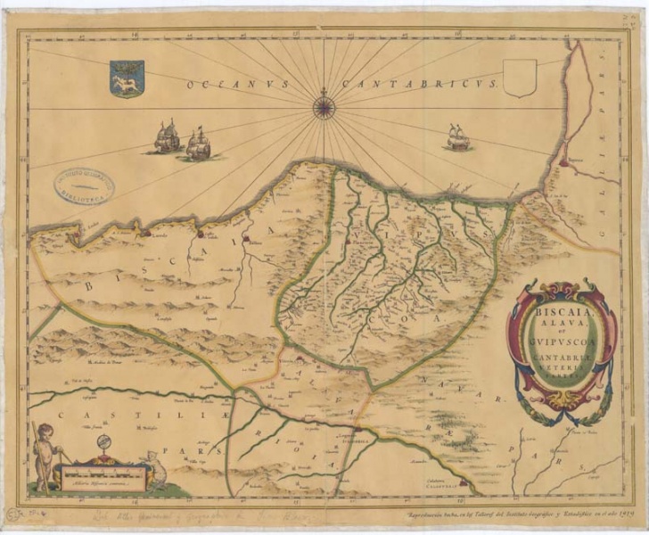 Fitxategi:Biscaia Alava et Gvipvscoa Cantabriae veteris pars (Johannes Jansonnius 1672).jpg