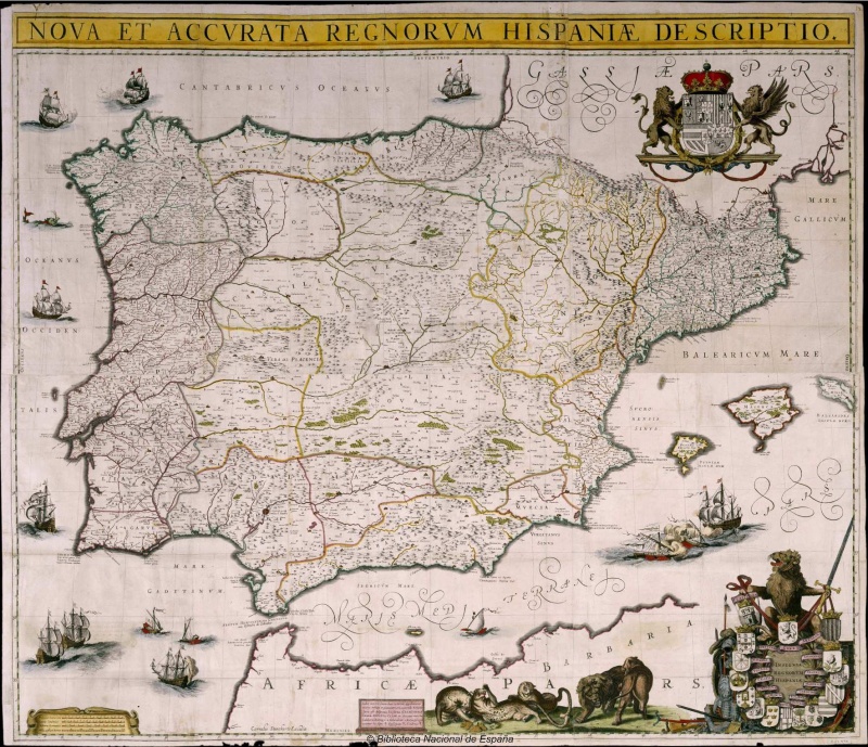 Nova et acuratta regnorum Hispaniae Descriptio (Cornelis Danckertz 1633).jpg